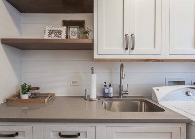 Laundry Room Cabinets and Shiplap Mudroom Locker in Downers Grove, Illinois