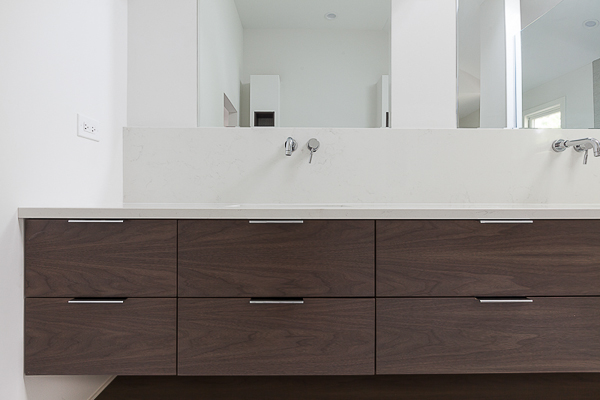 Walnut Floating Vanity & Shelf