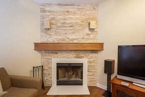 Mid Century Modern Fireplace Mantel in Chicago, Illinois