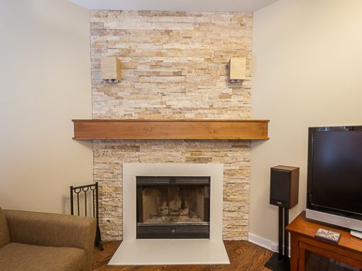 Mid Century Modern Fireplace Mantel in Chicago, Illinois