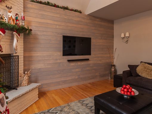 Plank Accent Wall in Clarendon Hills, Illinois
