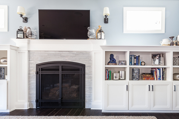 Shaker Fireplace Surround And Bookcase Cabinetry In Elmhurst