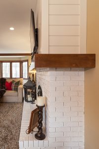 Shiplap Fireplace Surround and Modern Mantel in Glen Ellyn, Illinois