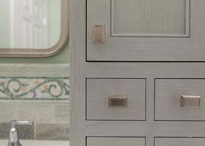 Transitional Glazed Hall Bathroom Cabinetry in Clarendon Hills, Illinois