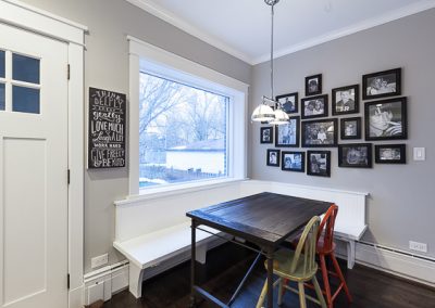 White Corner Banquette Bench in Elmhurst, Illinois