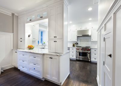 White Inset Kitchen Cabinets in Elmhurst, Illinois