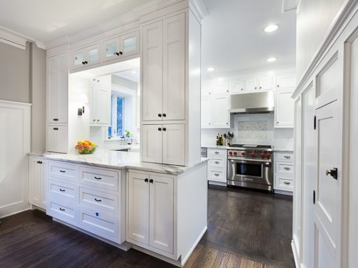 White Inset Kitchen Cabinets in Elmhurst, Illinois