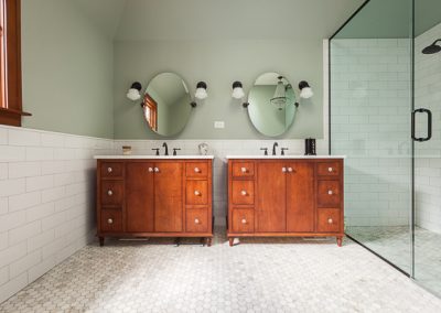 Eclectic Master and Hall Bath Vanities in Glen Ellyn, Illinois