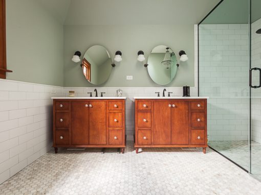 Eclectic Master and Hall Bath Vanities in Glen Ellyn, Illinois