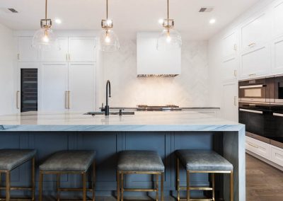 kendall charcoal waterfall countertop super white shaker inset kitchen cabinet transitional chicago illinois