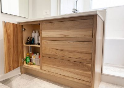 modern vanity contemporary vanity bleached walnut vanity clarendon hills illinois wheatland cabinets cabinetry vanity single bowl