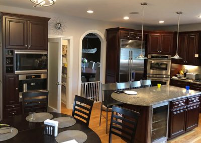 cherry kitchen cabinets refinished painted painting refinishing elmhurst illinois white cabinets gray island