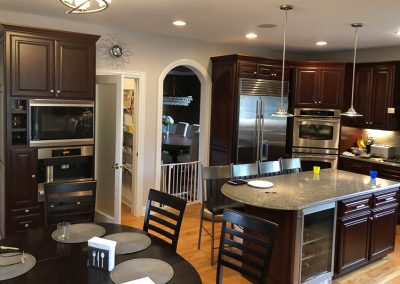 cherry kitchen cabinets refinished painted painting refinishing elmhurst illinois white cabinets gray island