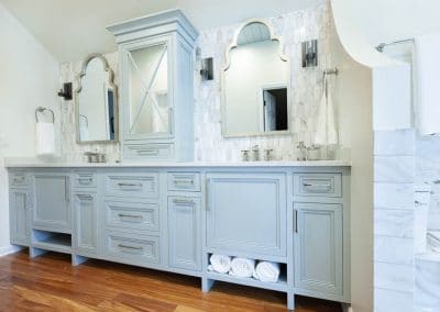 inset vanity baby blue drop in tub naperville illinois double vanity master bathroom vintage mirror open shelves