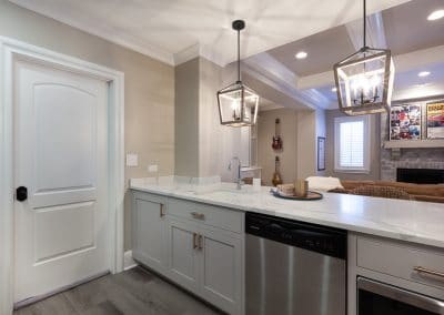 inset bar cabinetry basement ozark shadows benjamin moore white oak floating shelves hinsdale illinois x side