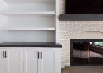 office cabinetry fireplace bookcases white wood park ridge illinois