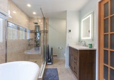 master bath vanity cabinet storage custom storage shaker inset alder villa park illinois