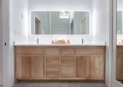 bleached walnut master bathroom vanity double vanity clarendon hills illinois touch latch door flat slab