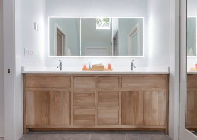 Bleached Walnut Double Vanity in Clarendon Hills, Illinois