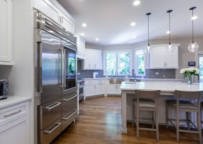 kitchen reface naperville kitchen refinish quartz countertops white perimeter gray island glass tile backsplash shaker