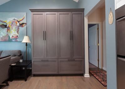 kitchen refinish modification pantry cabinet taupe glaze white perimeter