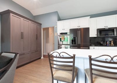 kitchen refinish modification pantry cabinet taupe glaze white perimeter