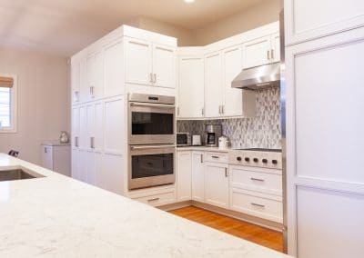 kitchen refinish reface shaker doors quartz countertops white marble backsplash highland park illinois cherry cabinets to white cabinet painting