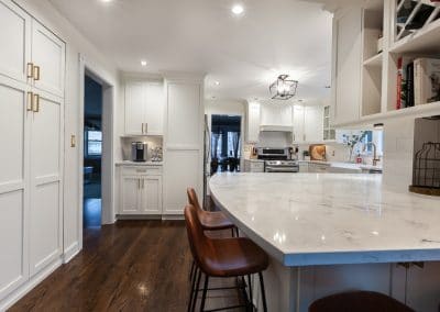 kitchen refinish reface quartz countertop cabinet painting shaker style white dove, benjamin moore brass backsplash