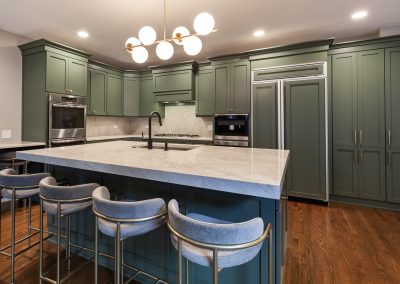 kitchen refinish kitchen reface shaker style full overlay green cabinet quartzite river forest illinois