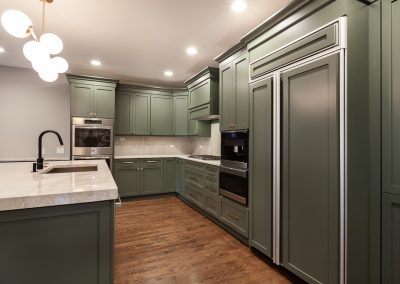 kitchen refinish kitchen reface shaker style full overlay green cabinet quartzite river forest illinois