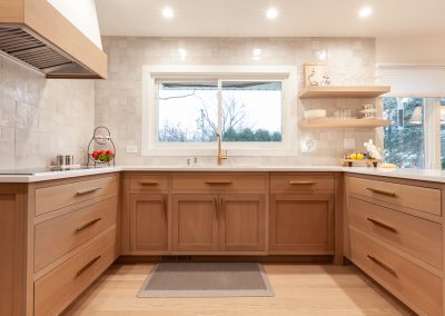 white oak custom kitchen cabinets inset floating shelves elizabeth steiner photography wheatland cabinets