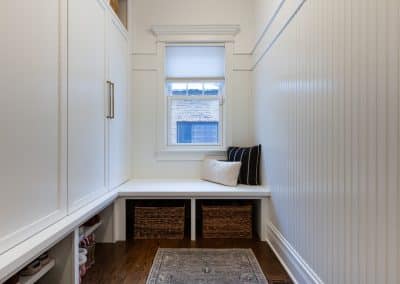 White Custom Mudroom Locker Cabinet in Elmhurst, Illinois