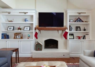 custom white fireplace custom cabinets bookcases elmhurst illinois
