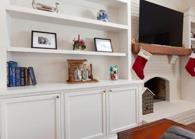 custom white fireplace custom cabinets bookcases elmhurst illinois