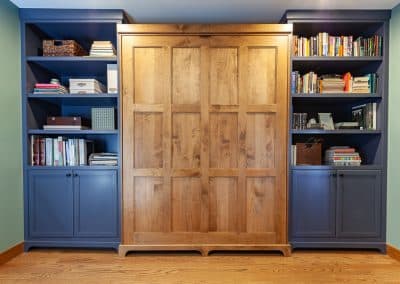 murphy bed built-in cabinetry alder cabinets inset face frame naperville illinois